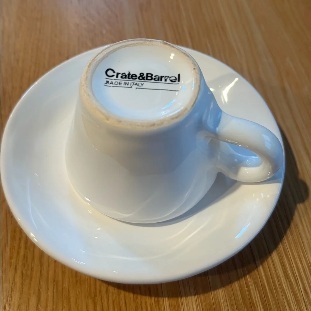 New! CrateandBarrel Sorrento Espresso Cup & Saucer Set Made in Italy 🇮🇹